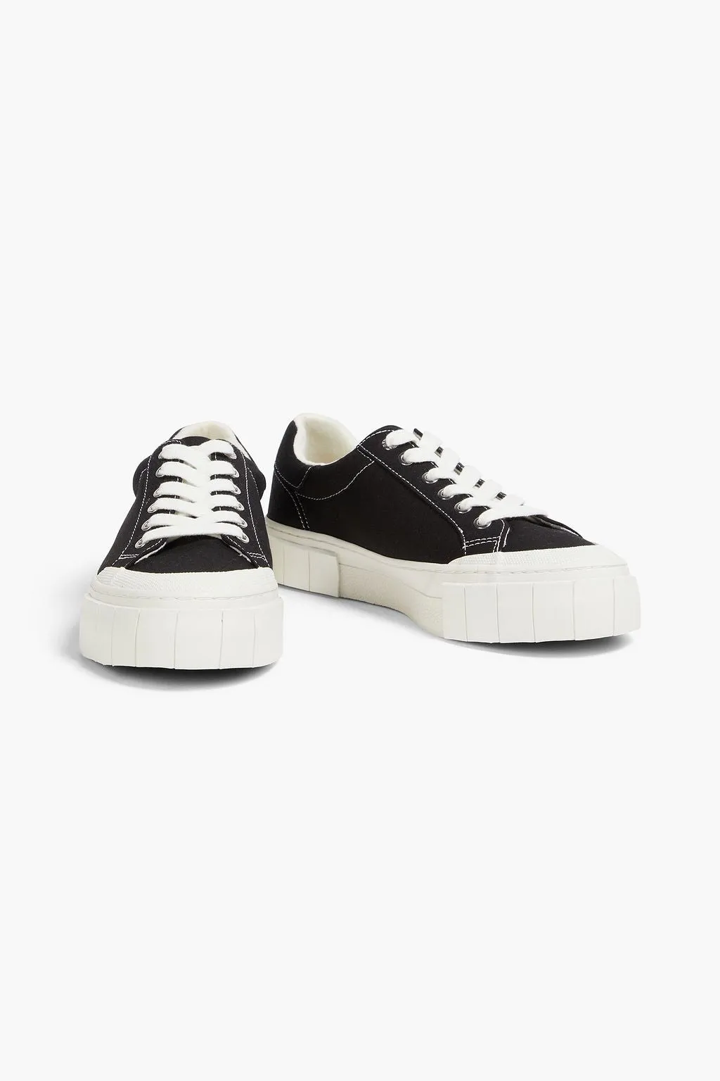 GOOD NEWS opal canvas platform sneakers, black