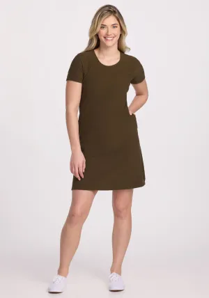 Harlowe Ribbed Dress - Olive Leaf