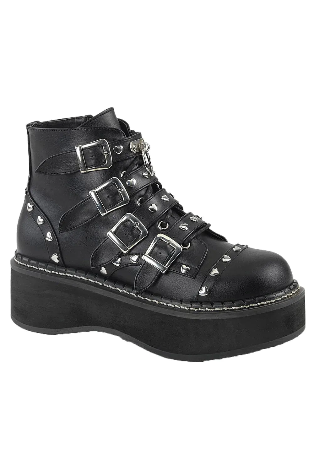 Heathen Heart Boots EMILY-315 [Black Vegan Leather]