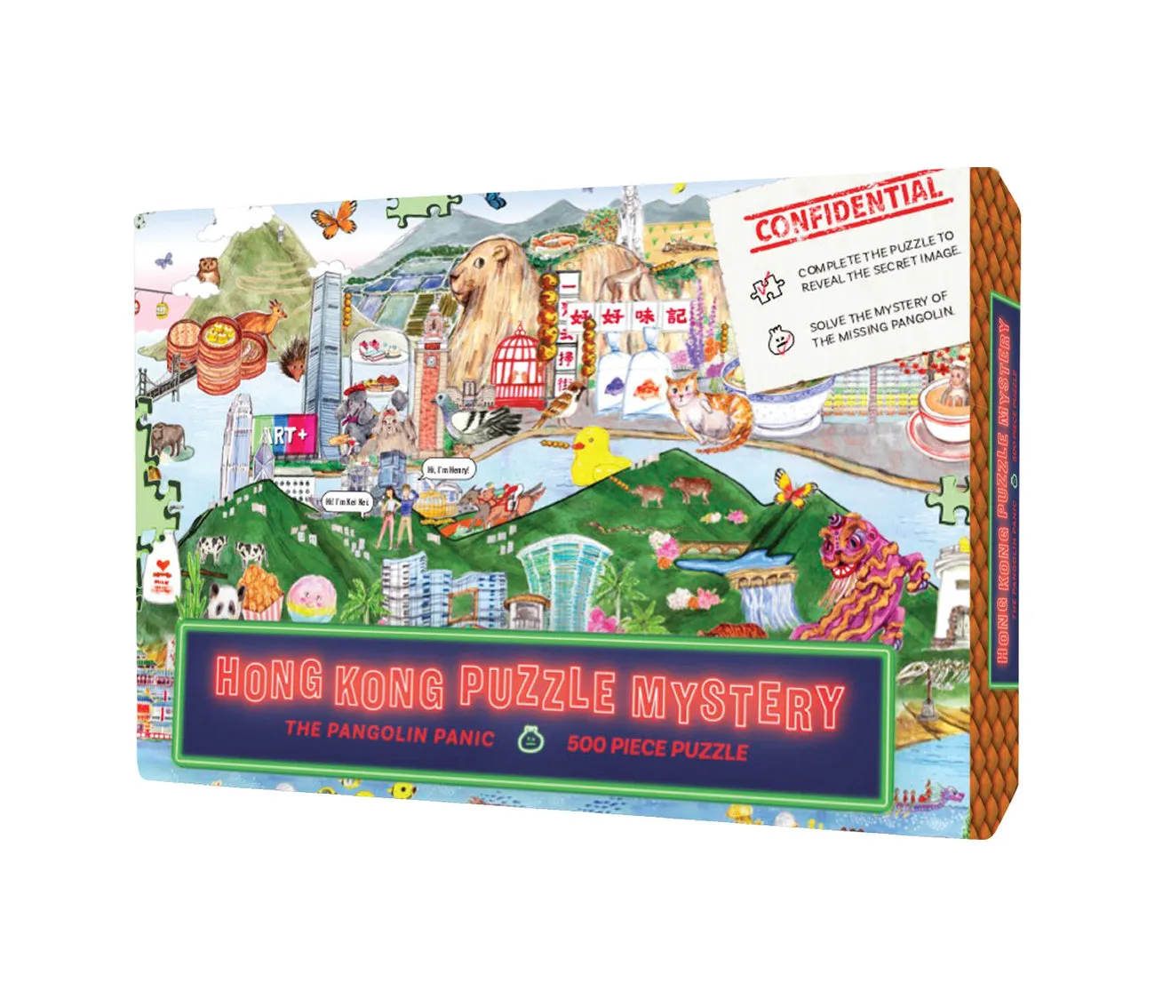 Hong Kong 500-pc Puzzle Mystery - The Pangolin Panic by Lion Rock Press