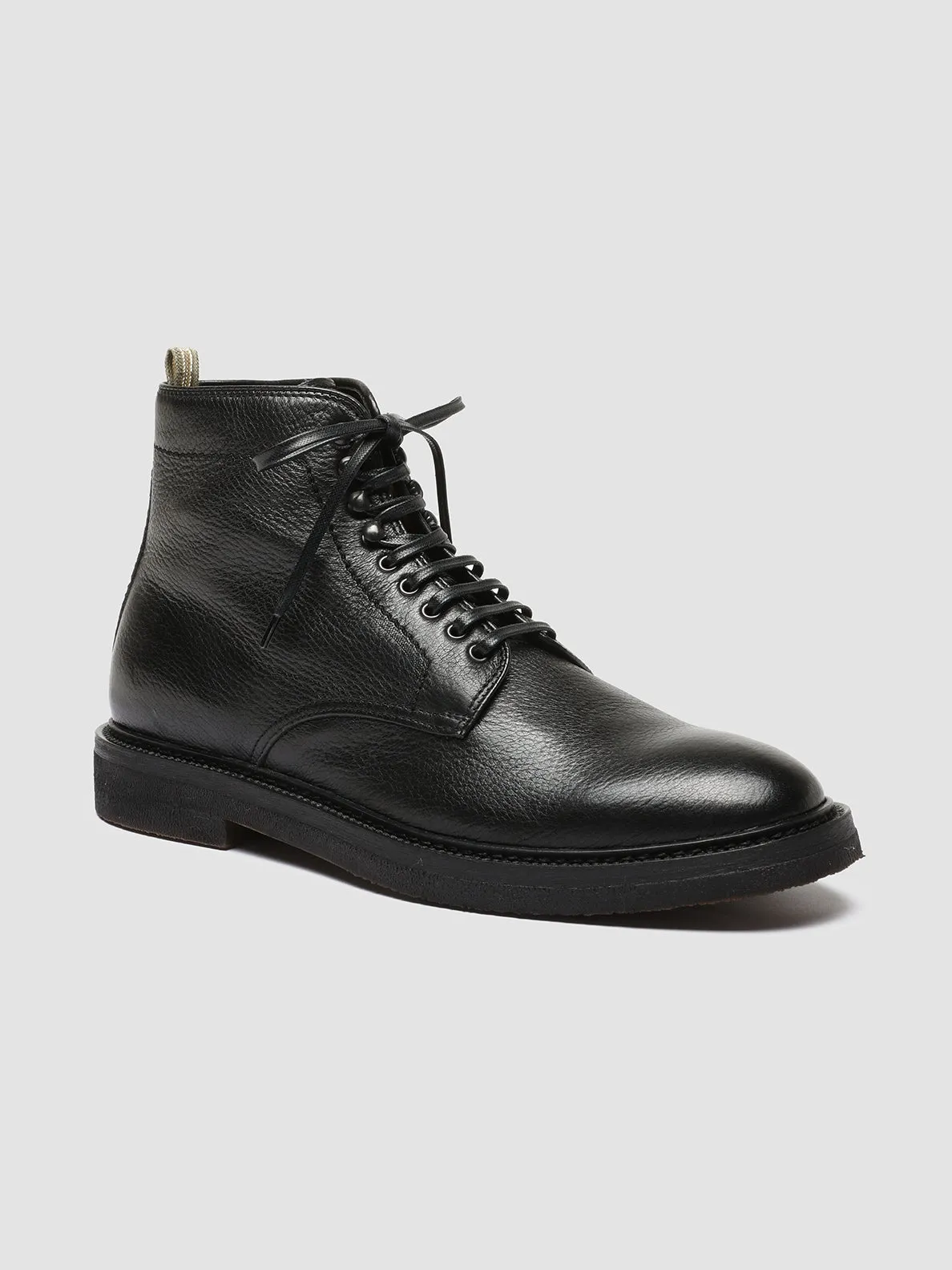 HOPKINS FLEXI 203 - Black Leather Lace-up Boots