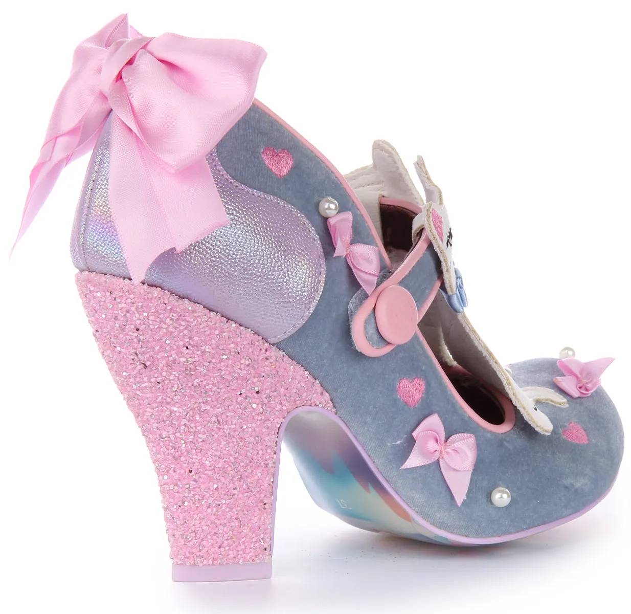 Irregular Choice Kitty Bow In Silver Multi For Women