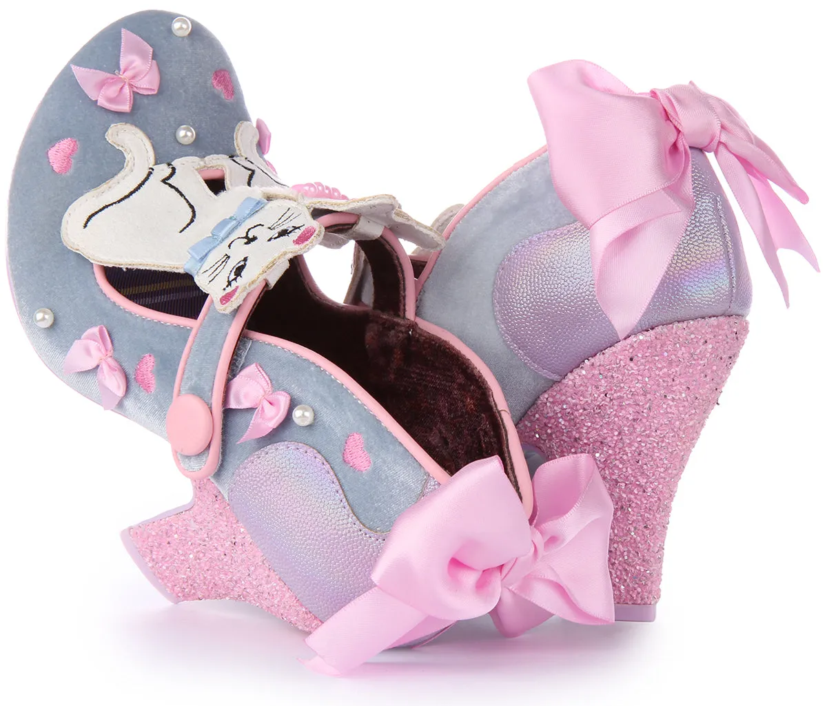 Irregular Choice Kitty Bow In Silver Multi For Women