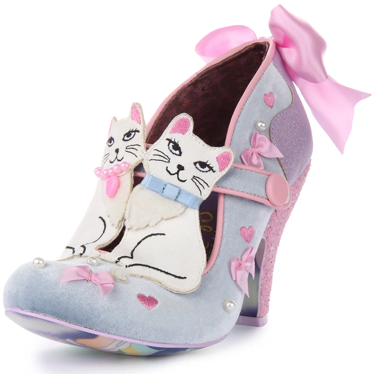 Irregular Choice Kitty Bow In Silver Multi For Women