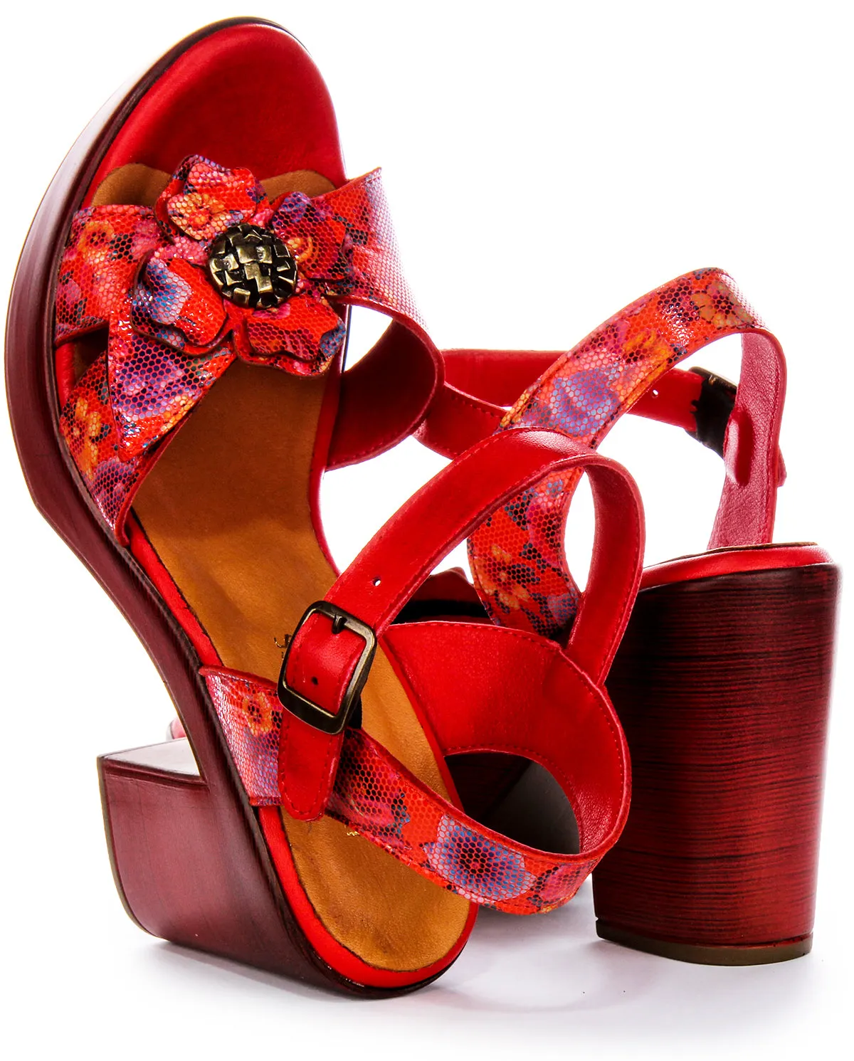 Justinreess England Sunny In Red Floral For Women