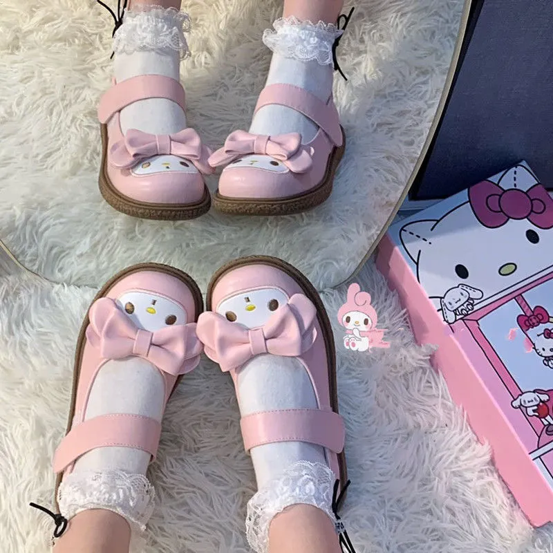 Kawaii Womens Kuromi Melody Cinnamoroll Mary Jane Shoes