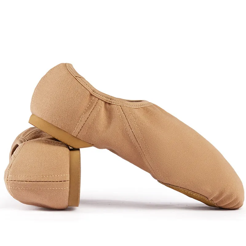 Kids Light Brown Canvas Flats Jazz Teaching & Practice Shoes