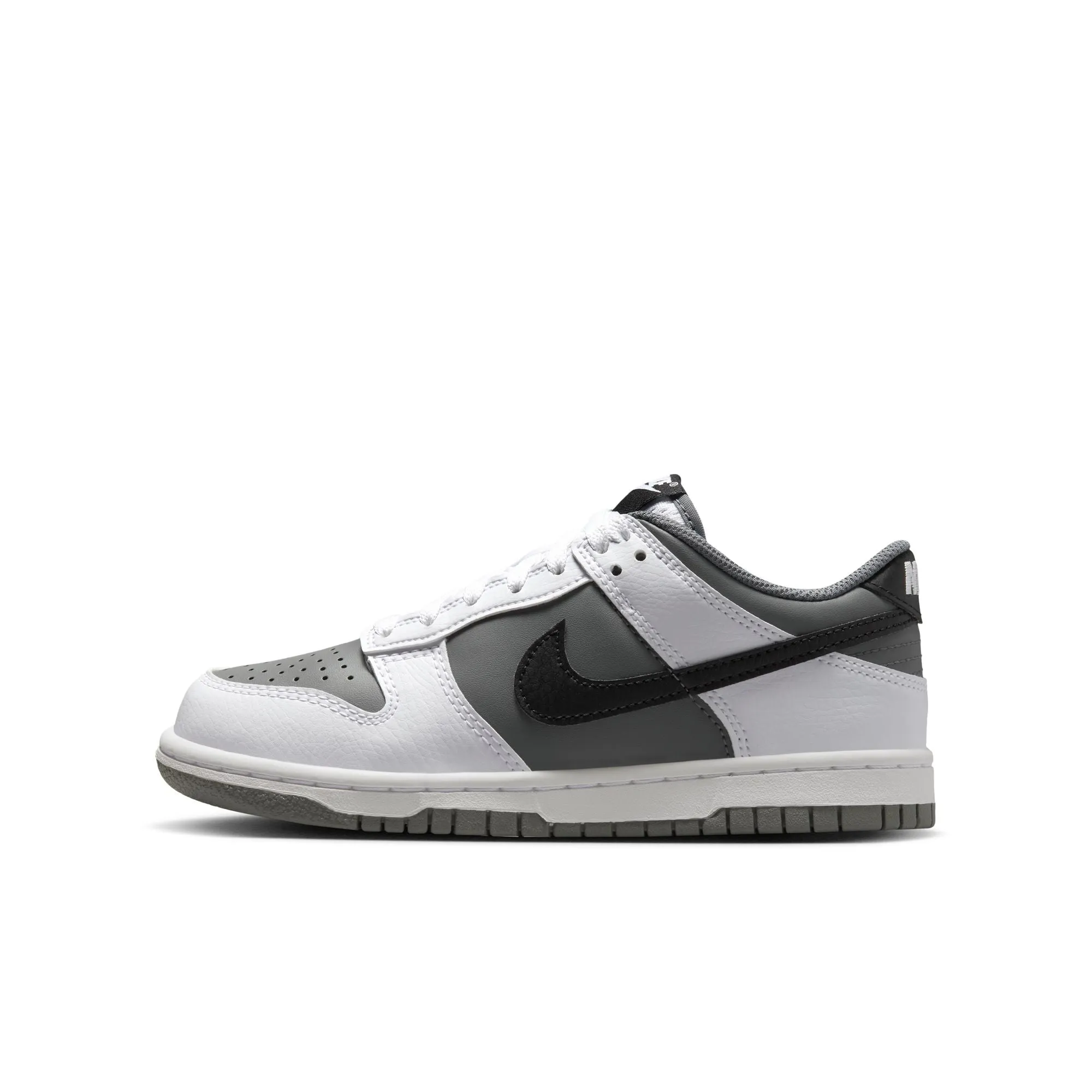 KIDS NIKE DUNK LOW GS (WHITE/BLACK/SMOKE GREY)