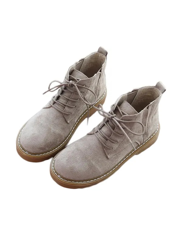 Lace-up Suede Martin Boots for Women