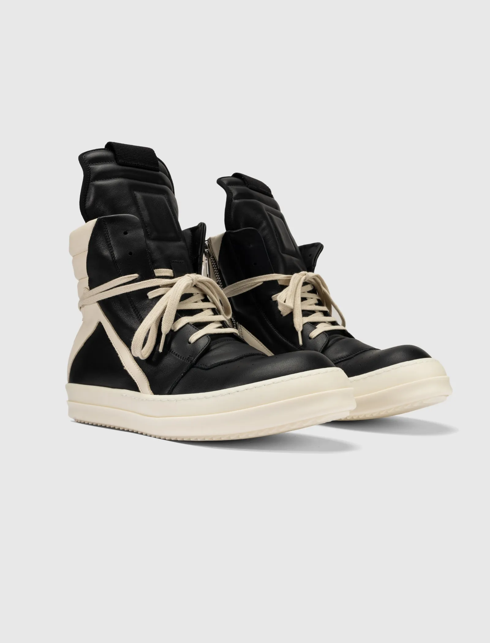 LEATHER GEOBASKET SNEAKERS