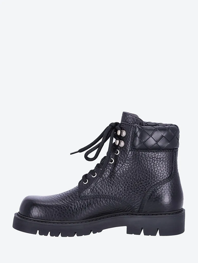 Leather haddock lace-up boots