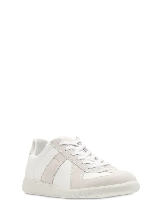 Maison Margiela   Replica leather &amp; suede low top sneakers 