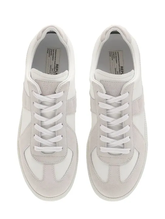 Maison Margiela   Replica leather &amp; suede low top sneakers 