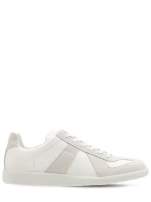 Maison Margiela   Replica leather &amp; suede low top sneakers 