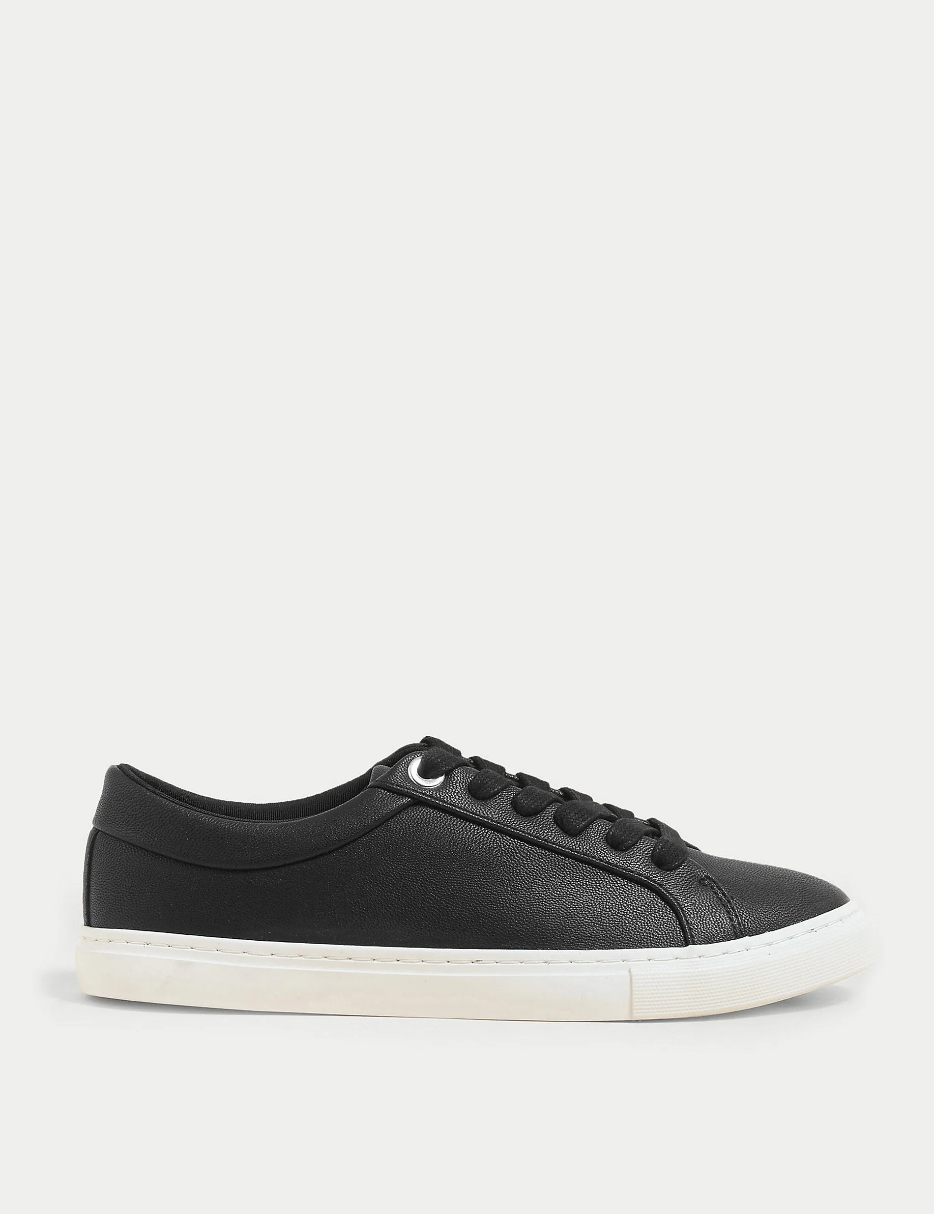 Marks & Spencer Eyelet Lace-Up Sneakers, Black