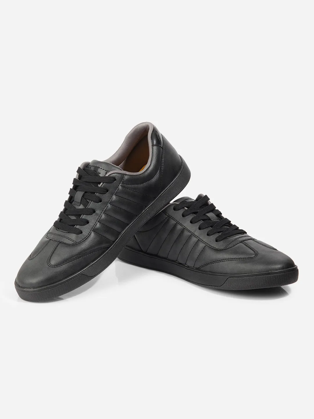 Men's Black Lace Up Sneakers IX6020