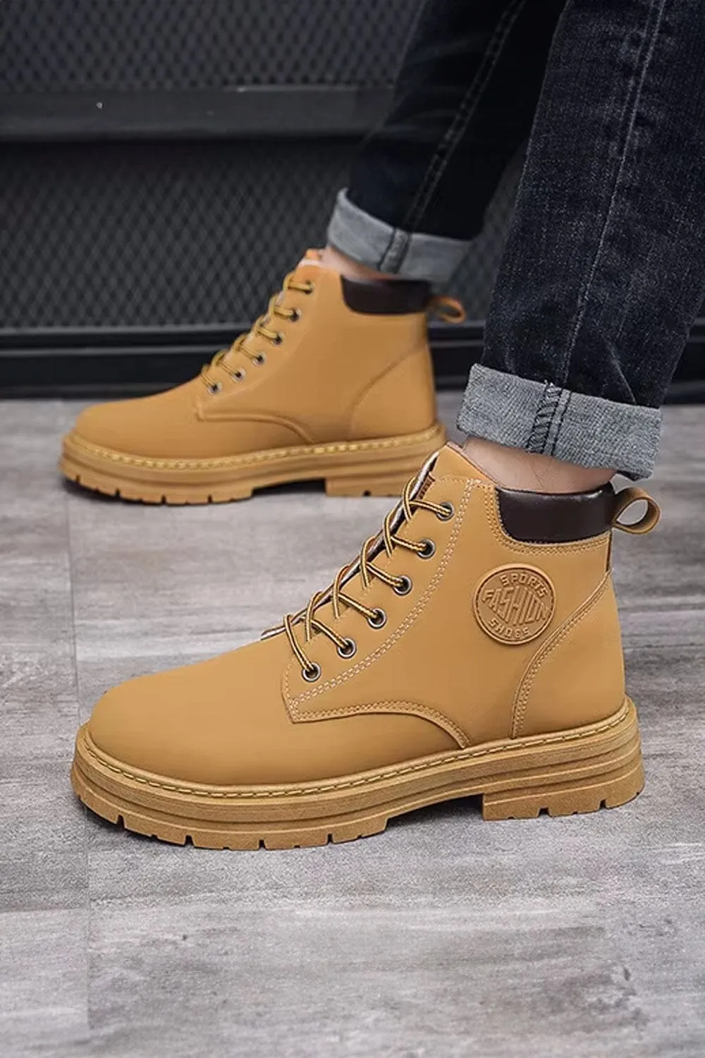 Men's Lace-Up High Top Boots