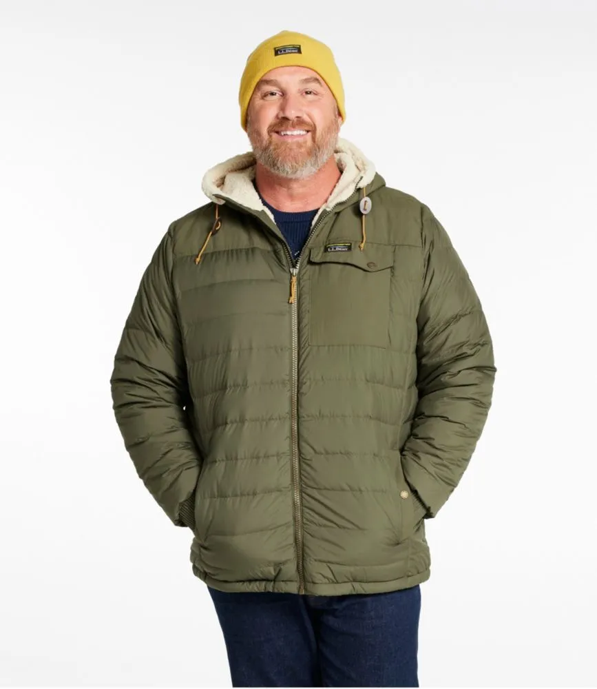 Men's Mountain Classic Down Hooded Jacket, Sherpa-Lined