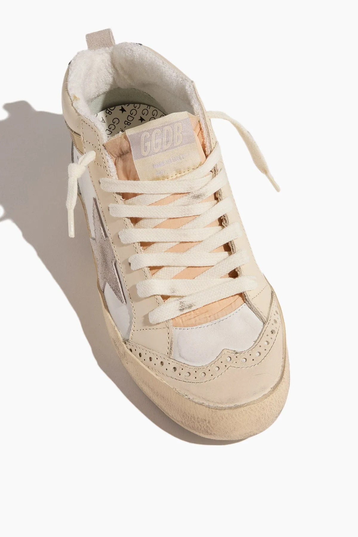 Mid Star Sneaker in White/Ivory/Light Lilac/Light Grey/Gold/Black