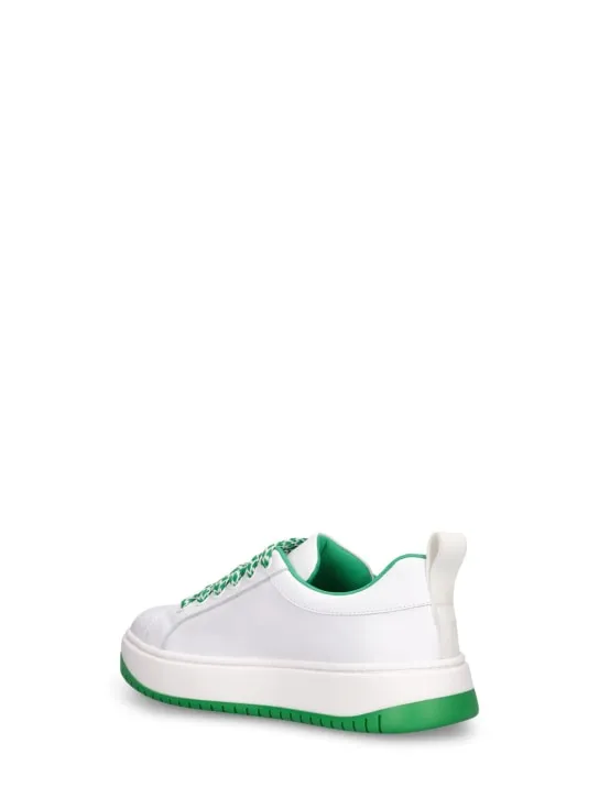 MSGM   Logo print leather lace-up sneakers 