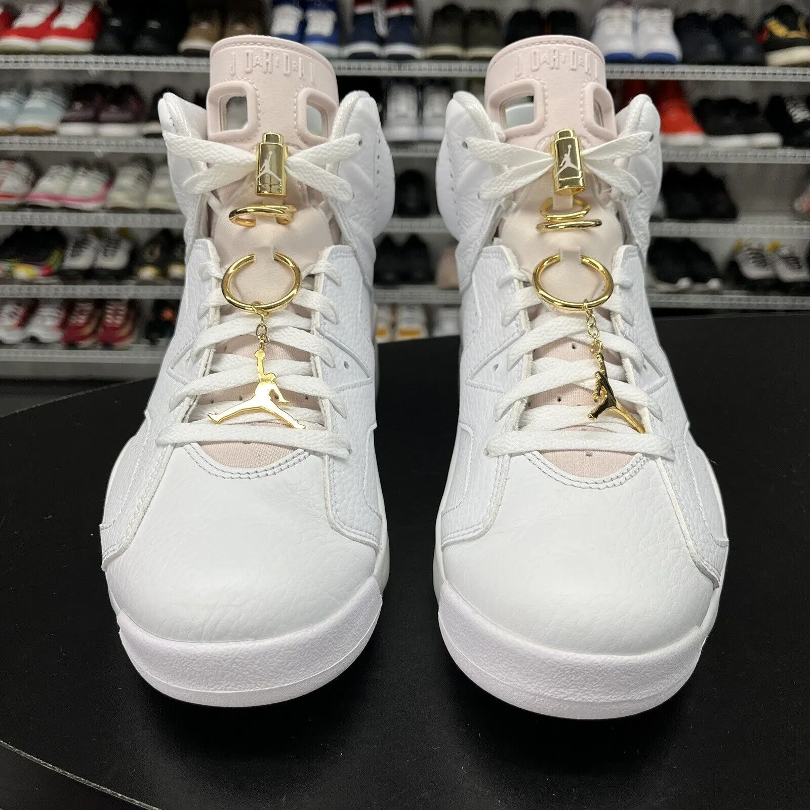 Nike Air Jordan 6 Gold Hoops Sneakers DH9696-100 Women's Size 11