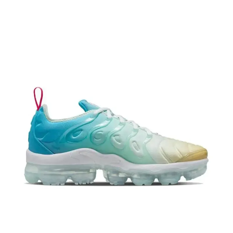 Nike Air VaporMax Plus Men's Women's Running Shoes Lace Anti Slip, Wear Resistant, Breathable Low Cut Running Shoes Pink Blue