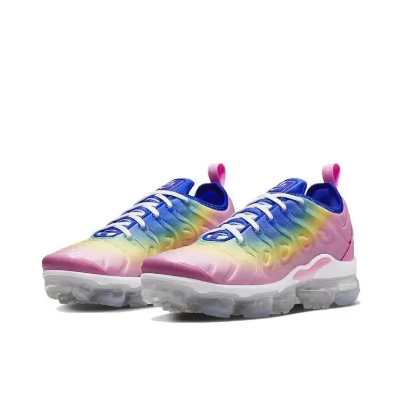 Nike Air VaporMax Plus Men's Women's Running Shoes Lace Anti Slip, Wear Resistant, Breathable Low Cut Running Shoes Pink Blue