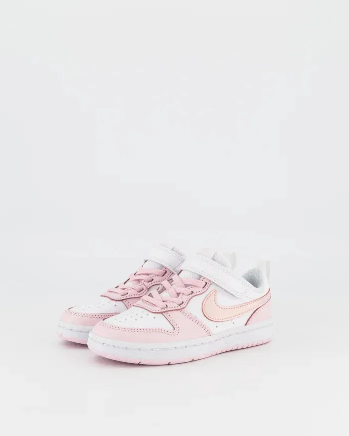 NIKE KIDS COURT BOROUGH LOW 2 SE1 - WHITE/PINK FOAM