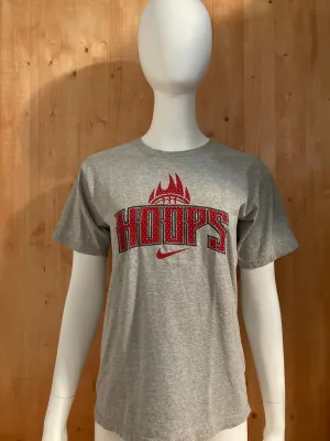 NIKE "HOOPS" Graphic Print Kids Youth Unisex L Large Lrg Gray T-Shirt Tee Shirt