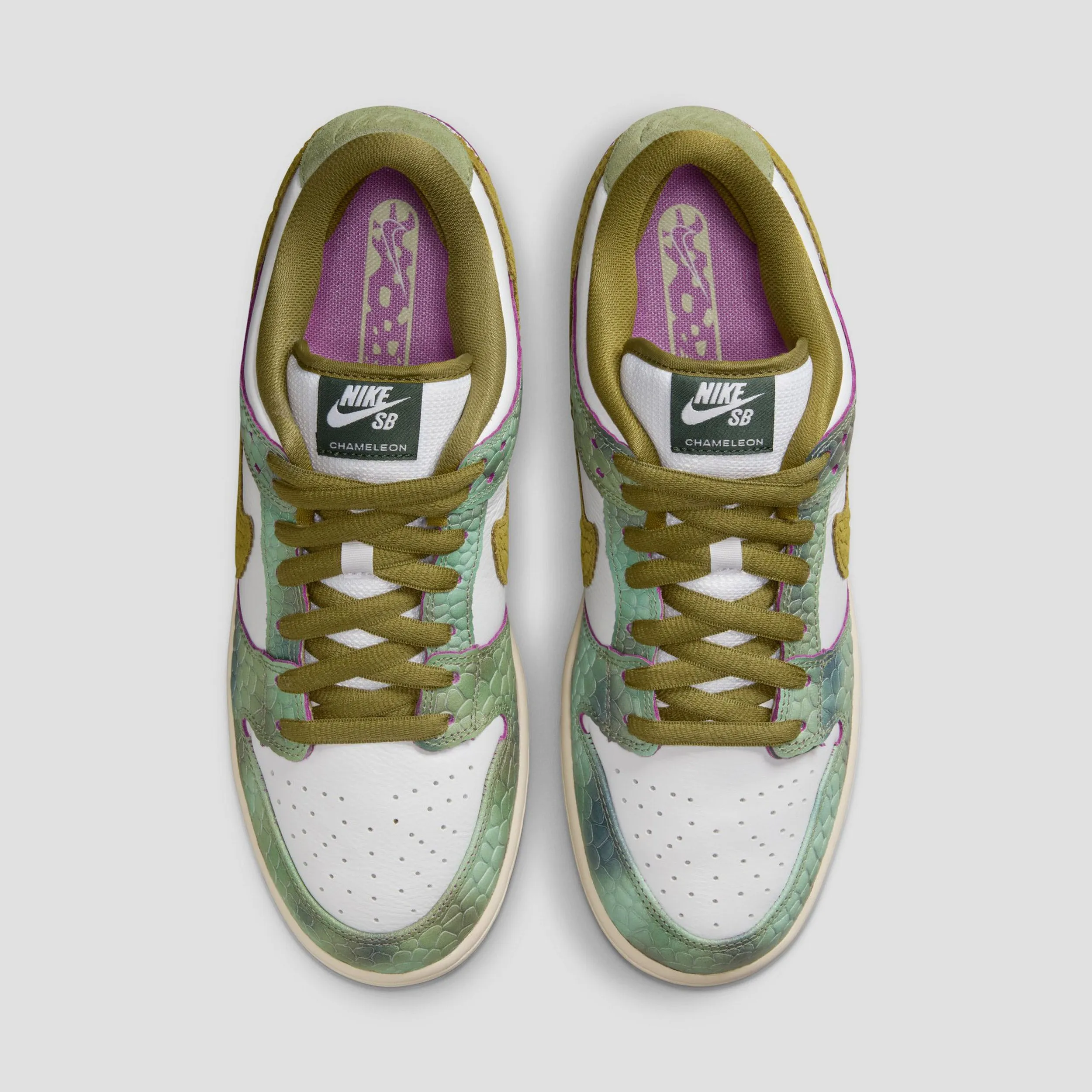 Nike SB Dunk Low Pro Alexis Skate Shoes Oil Green / Desert Moss / White