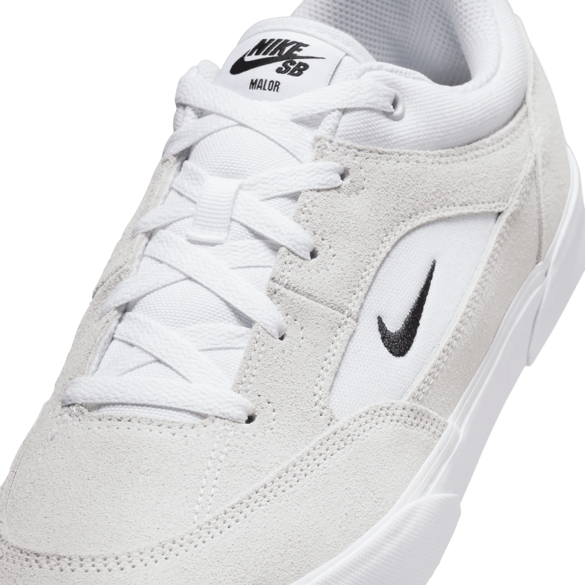 Nike SB Malor Skateboard Shoe - White/Black-Summit White-Gum Light Brown