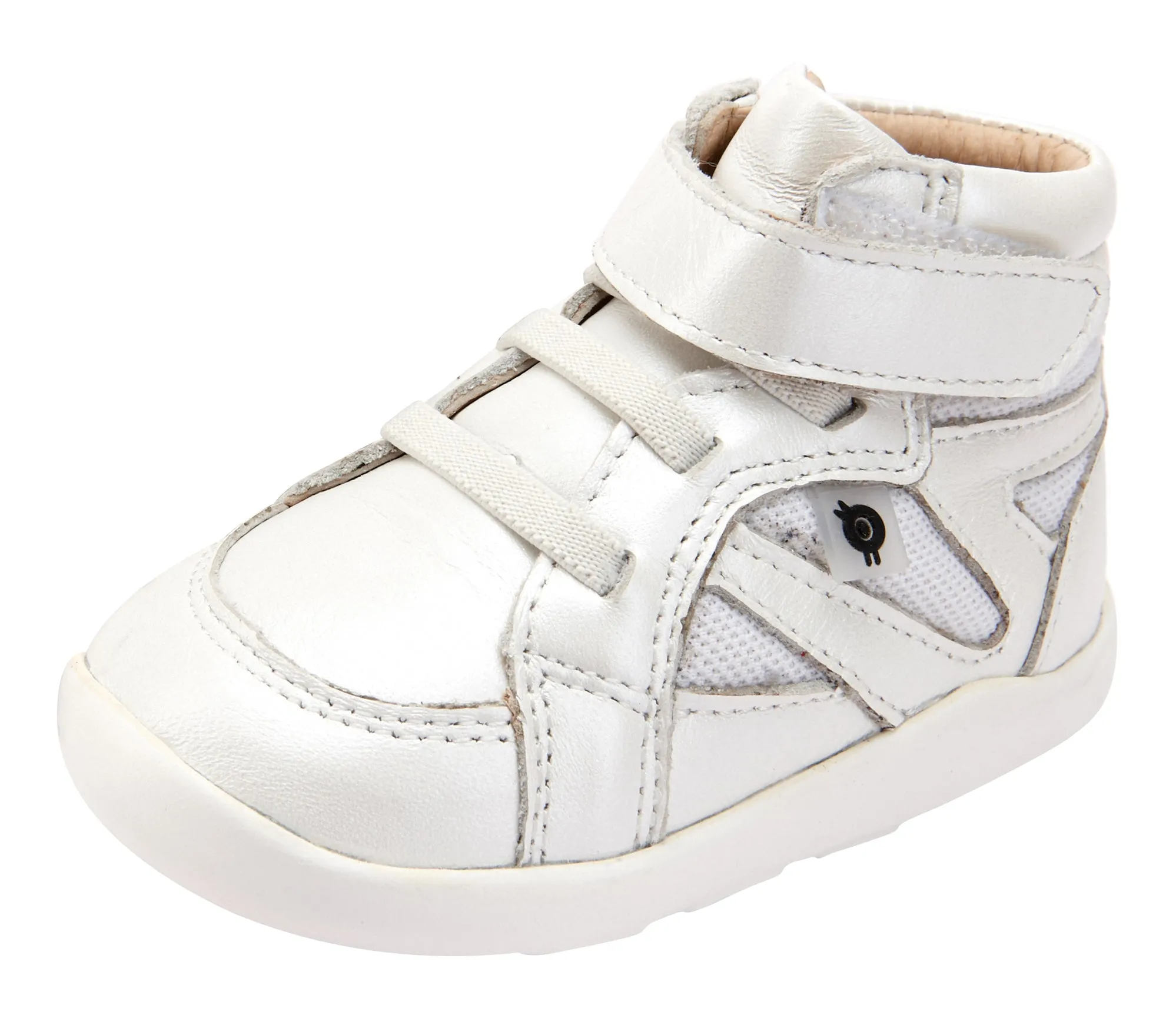 Old Soles Girl's 8009 Shizam High Top Leather Sneakers - Nacardo Blanco/Snow