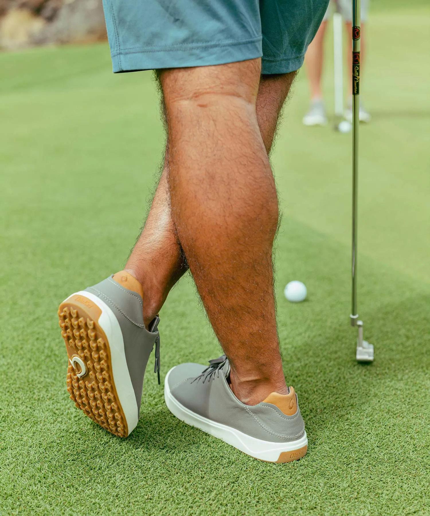 Olukai Wai Alae Leather Golf Lace Up Shoe