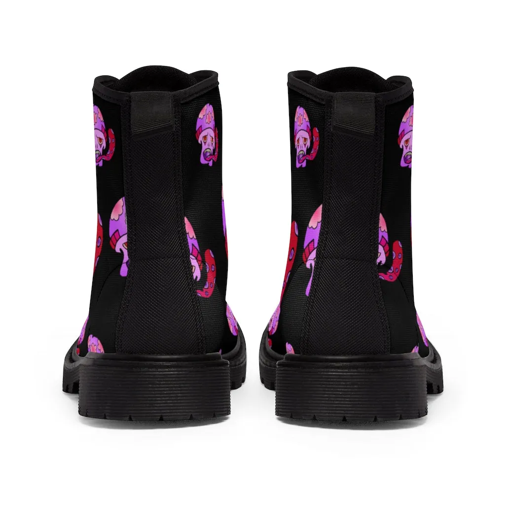 Pink Shroom Men's Canvas Boots