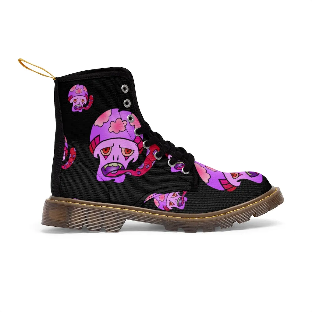 Pink Shroom Men's Canvas Boots