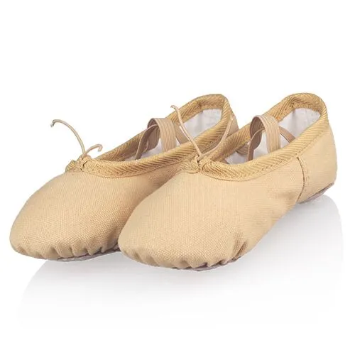 Professional Child Girls Kids Cotton Canvas Soft  Ballet Dance Practice Shoes