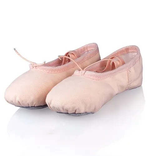 Professional Child Girls Kids Cotton Canvas Soft  Ballet Dance Practice Shoes