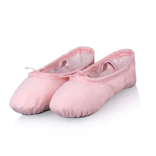 Professional Child Girls Kids Cotton Canvas Soft  Ballet Dance Practice Shoes