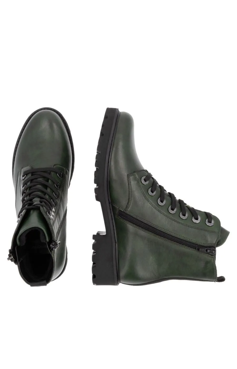 Remonte Lace Up Boots in Green