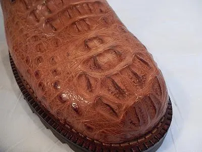 Safari Cognac All-Over Horn-back Crocodile Lace Up Boots