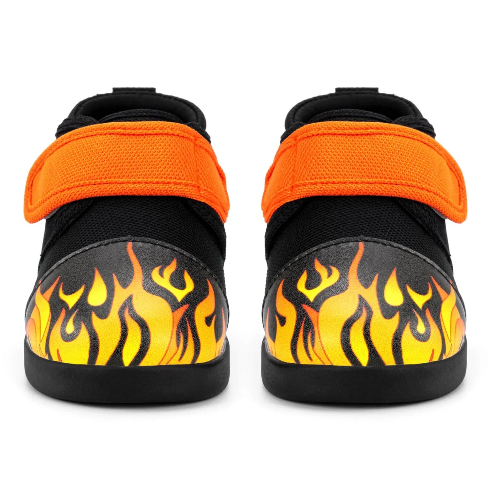 Scorching Hotrod Squeakerless Toddler Shoes | Black Flame Pattern