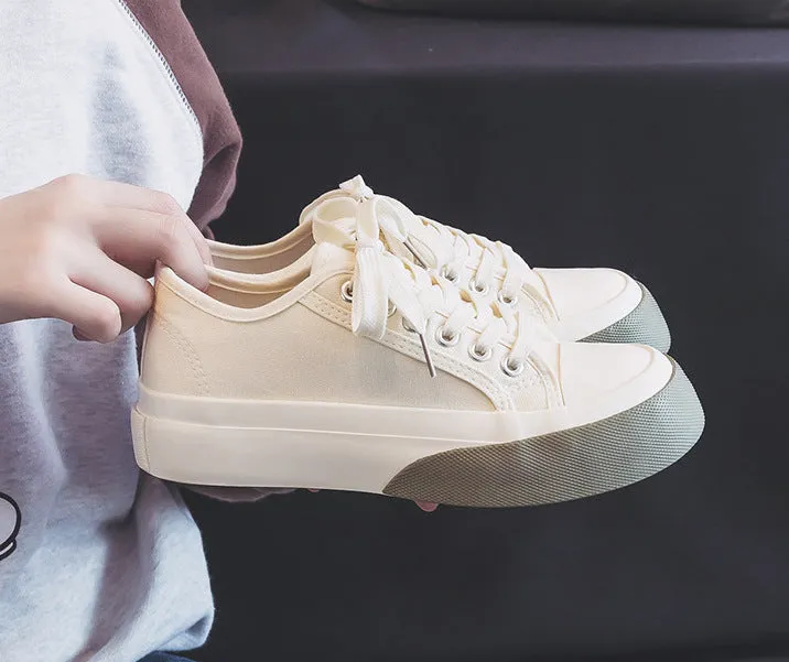 SH338 - White canvas sneakers