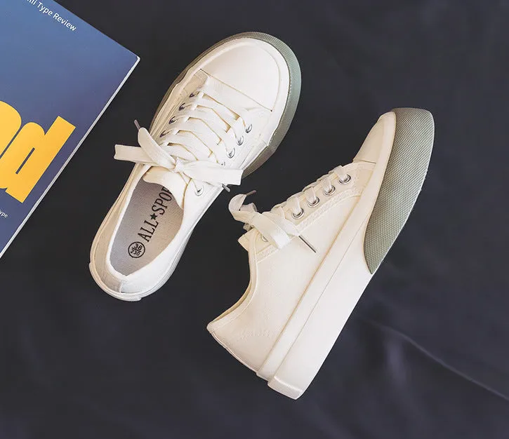 SH338 - White canvas sneakers