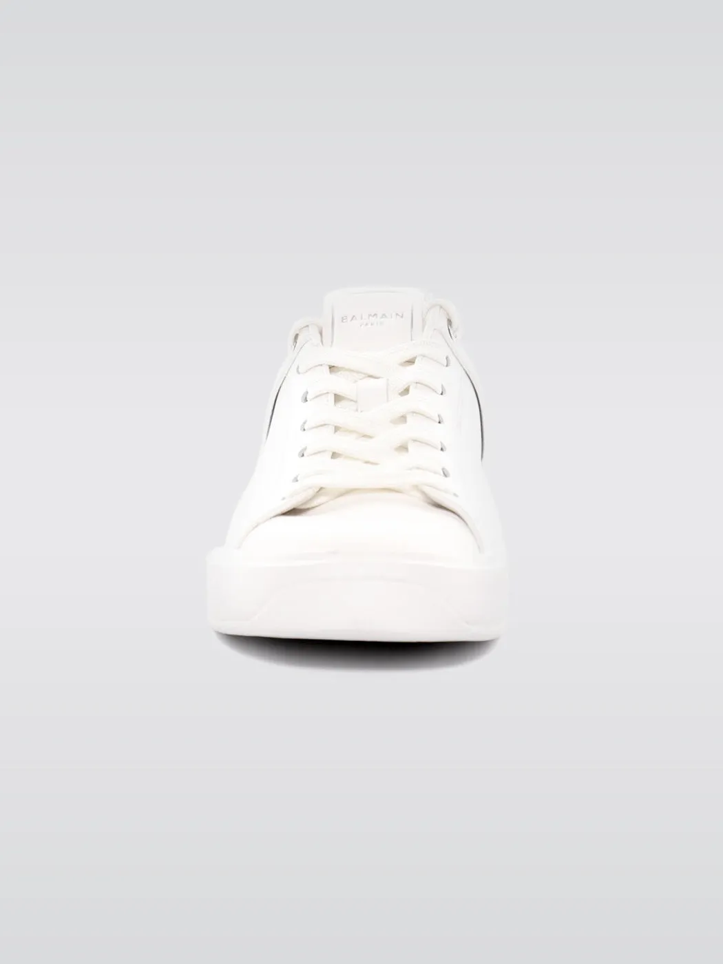 Sneaker B Court-calf & Metallized Leather - Gac Blanc-Argent