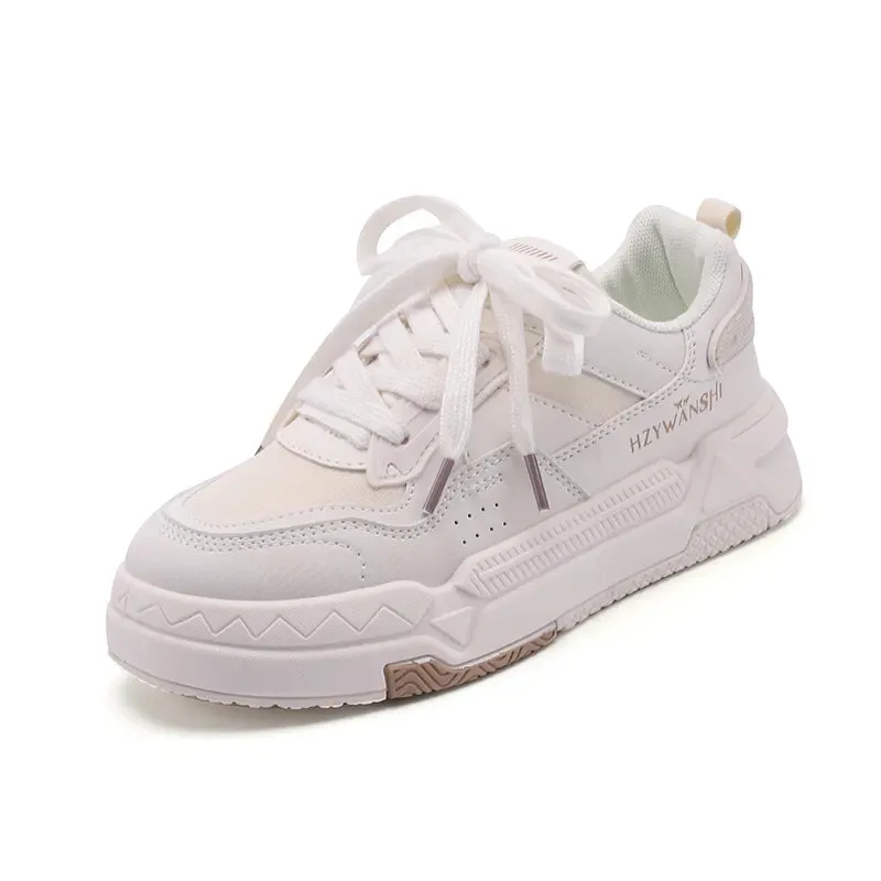 Sohiwoo Women Sports Shoes White PU Leather Sneakers for Women Fashion White Green Ladies Baskets Best Sneakersy Brand Wedge Sneaker