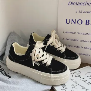 Spring White Female Breathable Preppy Style Canvas Shoes