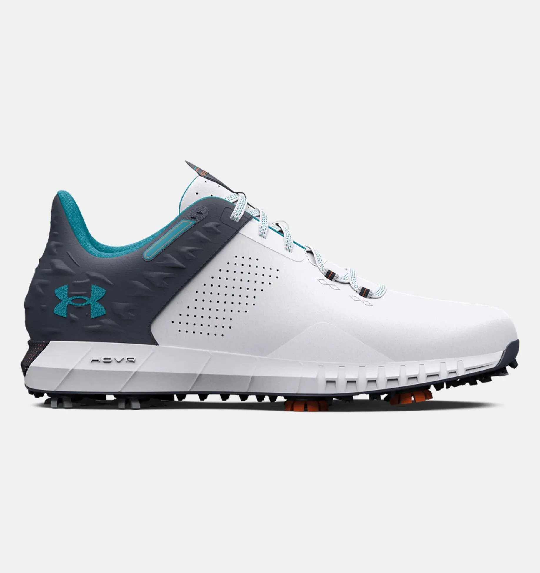 Under Armour Mens HOVR Drive 2 Golf Shoes - WHITE/DOWNPOUR GRAY