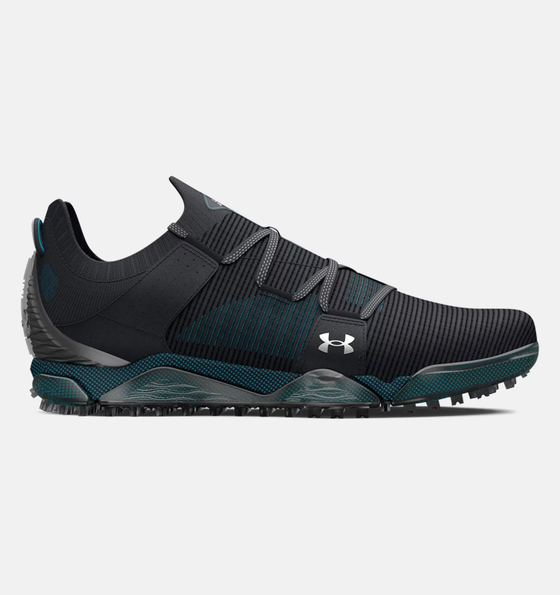 Under Armour Mens HOVR Tour Spikeless Shoe - BLACK/SURF