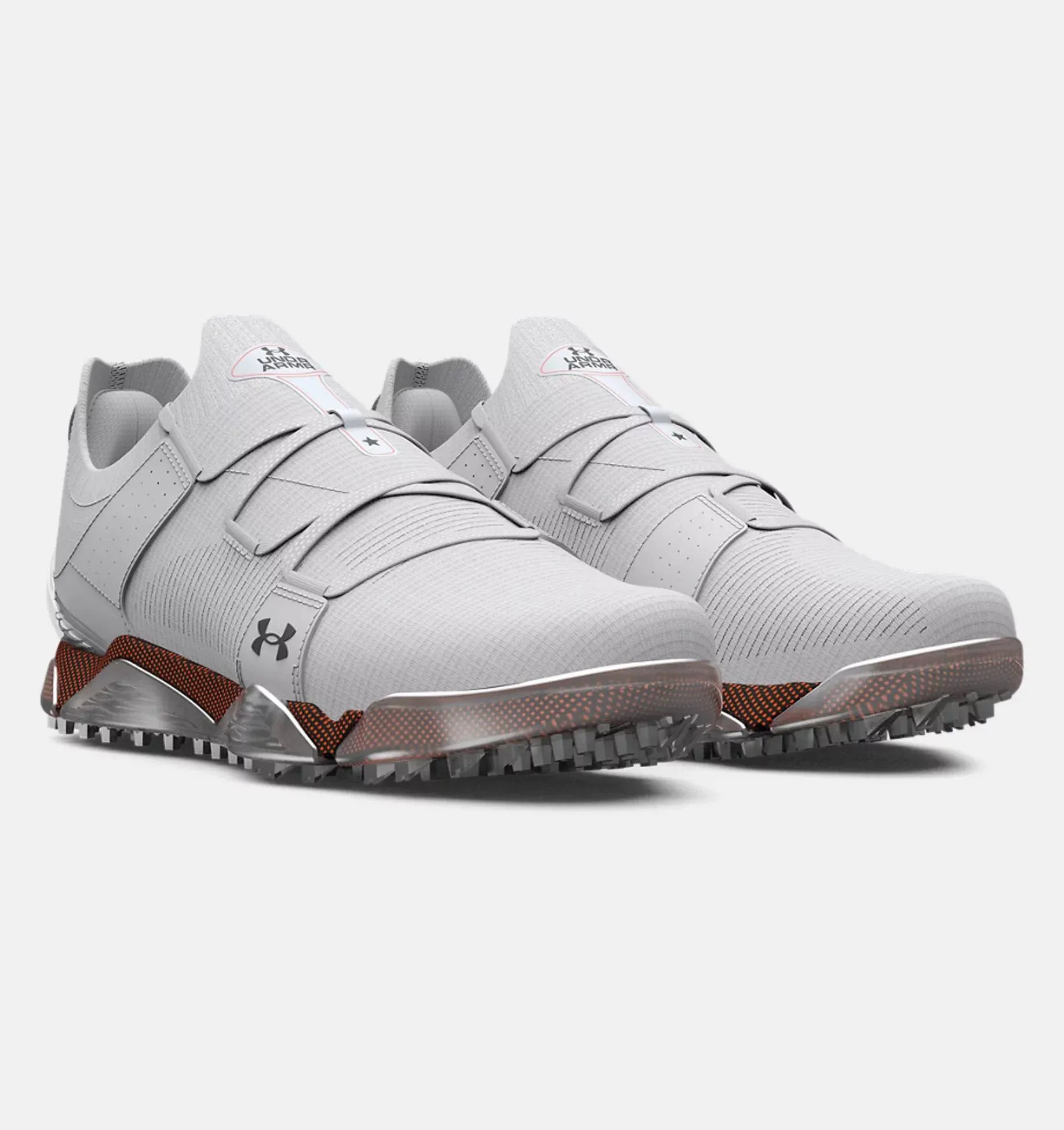 Under Armour Mens HOVR Tour Spikeless WIDE Golf Shoe - HALO GRAY/AFTER BURN