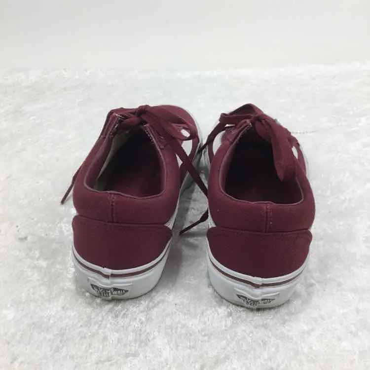 Vans Women Size 6.5 Plum/white Cloth Lace Up Sneakers